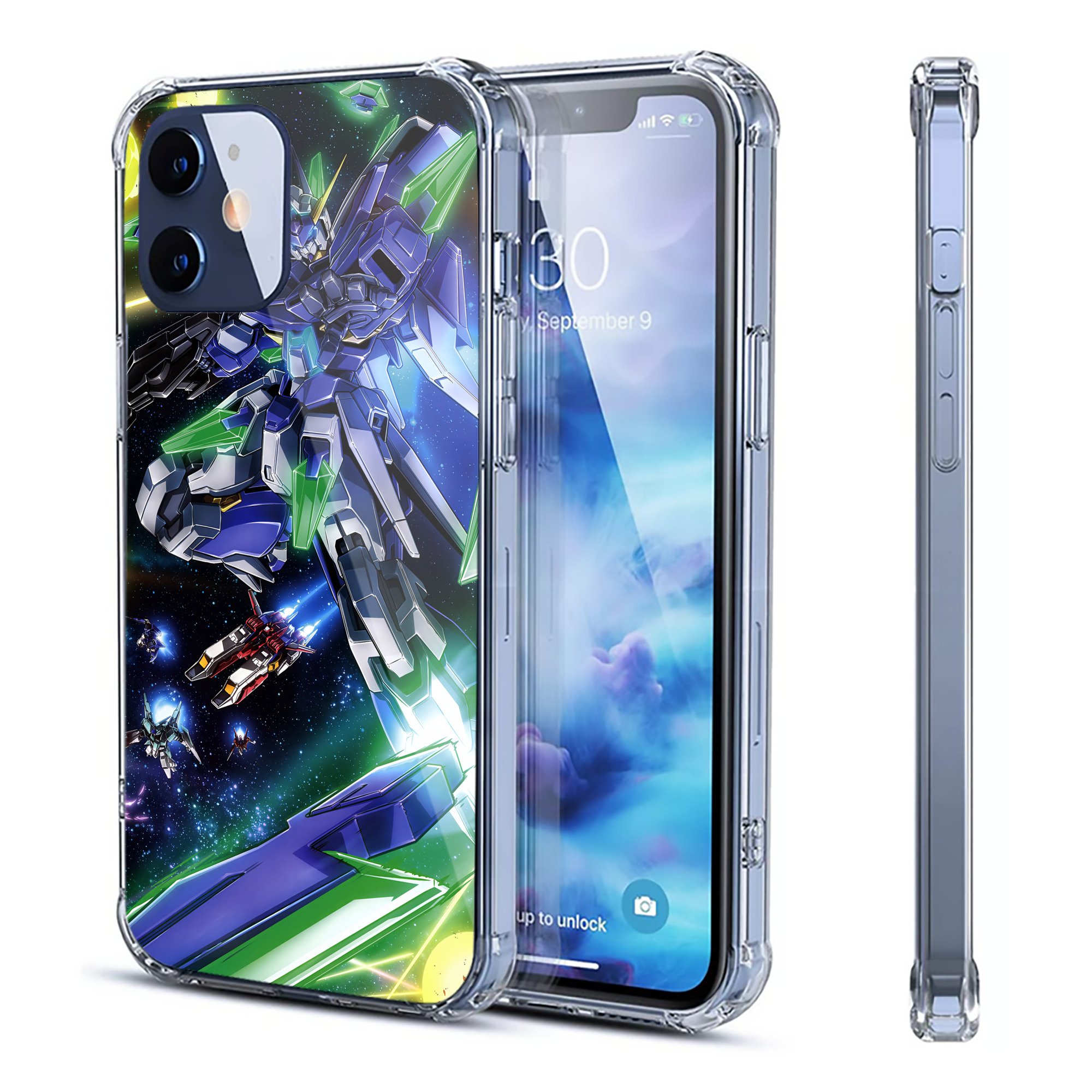 （画像用） 機動戦士ガンダム Mobile Suit Gundam 【iPhone 12シリーズ対応】透明スマホケース（クリアソフトケース）